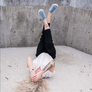 Clae Blue Leather Sneakers